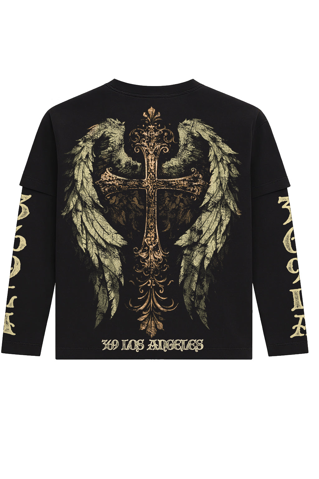 Angel Snake Streetwear Graphic Layered Long-Sleeve T-Shirt