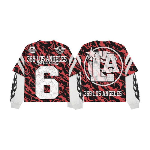 Red Tiger Double-Layer Long-Sleeve T-Shirt