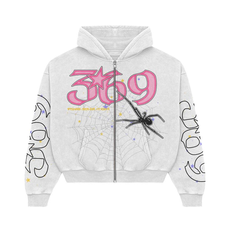 Spider Streetwear Graphic Full-Zip Fleece Hoodie