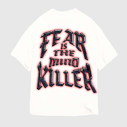 Fear Is The Mind Killer Streetwear Graphic T-Shirt & Black Bandana Shorts Set