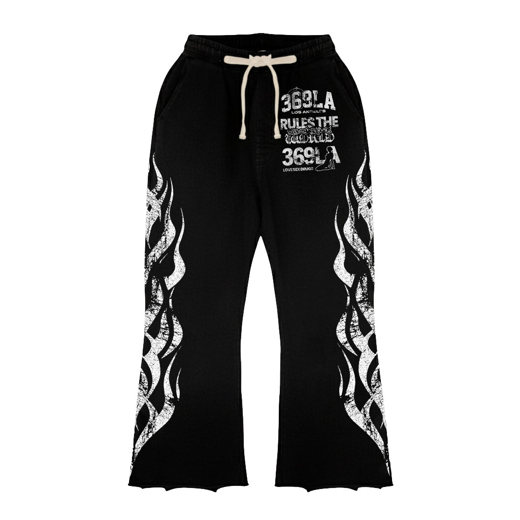 Big Minds Streetwear Graphic T-Shirt & Flare Sweatpants Set