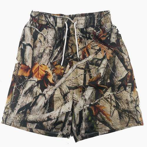 Woodland Camo Streetwear Graphic Mesh Shorts
