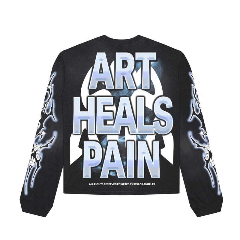 Art Heals Pain Streetwear Graphic Long-Sleeve T-Shirt