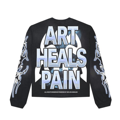 Art Heals Pain Streetwear Graphic Long-Sleeve T-Shirt