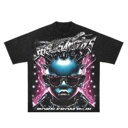Born From Streetwear Graphic T-Shirt & Flare Sweatpants Set