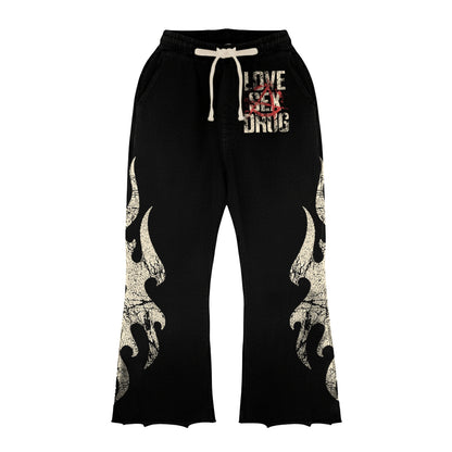 Natural Born Streetwear Graphic Long-Sleeve Tee & Flare Sweatpants Set