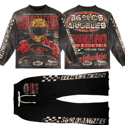 Speedway Streetwear Graphic Long-Sleeve Tee & Flare Sweatpants Set